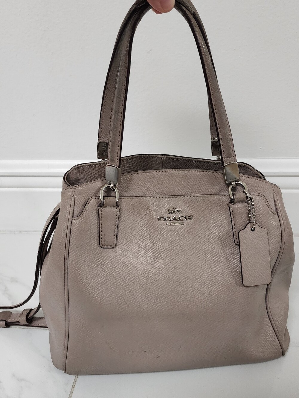 Coach Mini Christie Carryall Leather Satchel Crossbody Bag Taupe - Picture 10 of 16